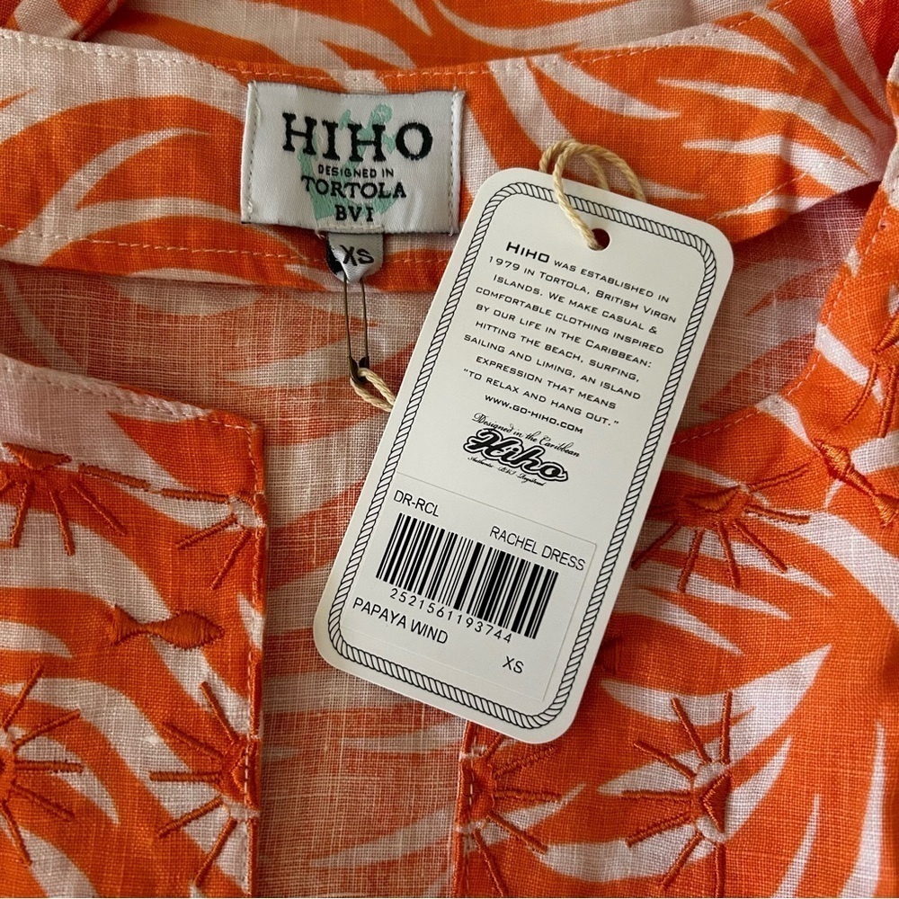 NWT HIHO Rachel Linen Dress in Papaya Wins - Picture 16 of 16